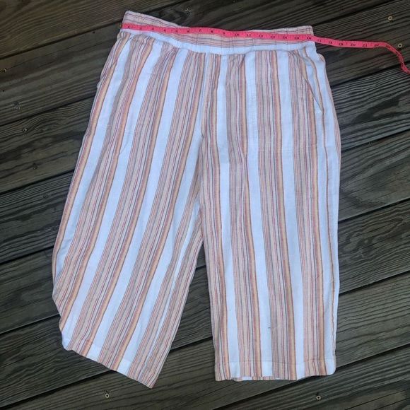 Anthropologie 🐾Cloth & Stone Wide Leg Stripe Cropped Pants, Sz Large, MSRP $118 - Picture 12 of 14